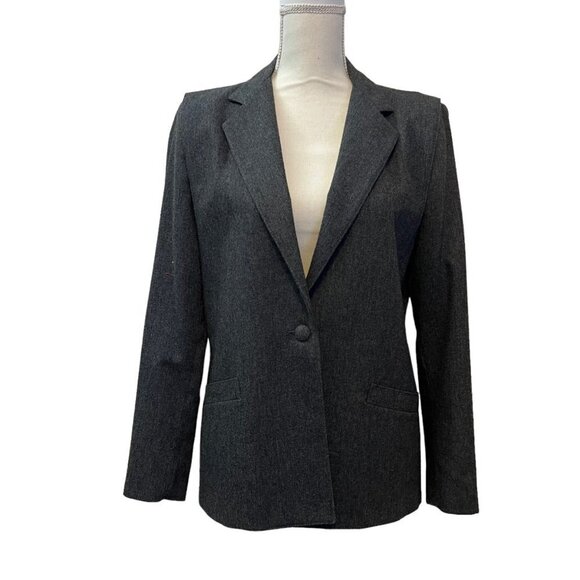 Vintage Mulberry Street Gray Wool Blend One Button Blazer Size‎ 10 - Picture 2 of 10